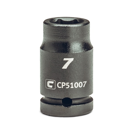 1/4 In Drive 7 Mm 6-Point Metric Shallow Impact Socket
